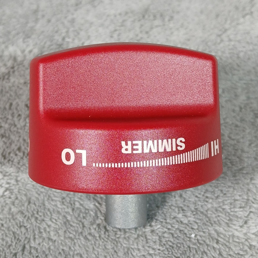 Wolf 822197 Red Gas Range Burner Control Knob KIP 5J42 Replacement Simmer Hi Lo